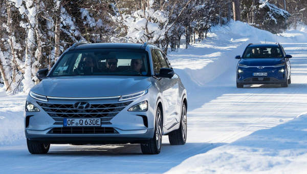 Carros elétricos Hyundai testados na Lapónia