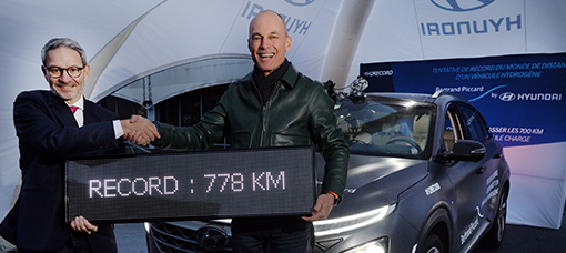 Bertrand Piccard bate recorde com o Hyundai NEXO