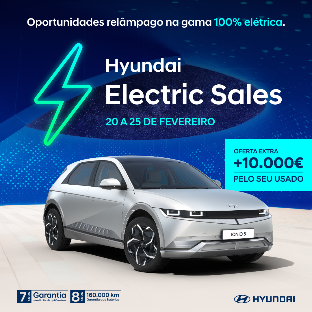 Hundai Electric Sales: oportunidade única oferece até mais 10 mil euros por um usado à troca por um novo Hyundai 100% elétrico
