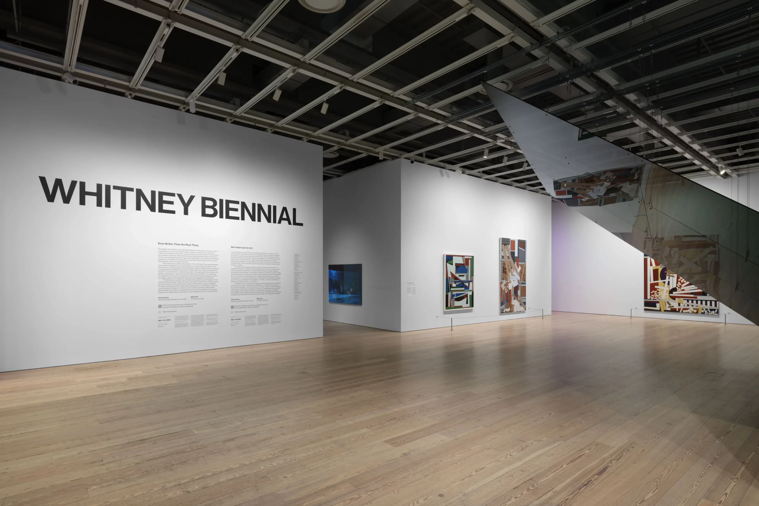 Vista da instalação da Whitney Biennial 2024