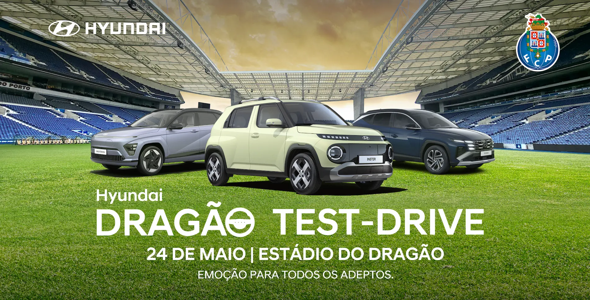 Hyundai Dragão Test-Drive, o evento para testar toda a gama Hyundai no Estádio do Dragão, no dia 24 de maio